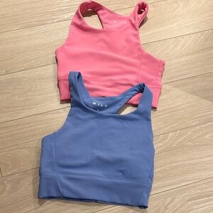 Wilo Women's Pink and Blue Tank Tops